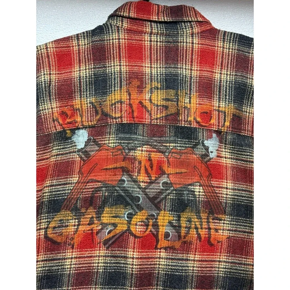 Harley Davidson Mens Long Sleeve Plaid Shirt Button Down Size: L 100% Cotton